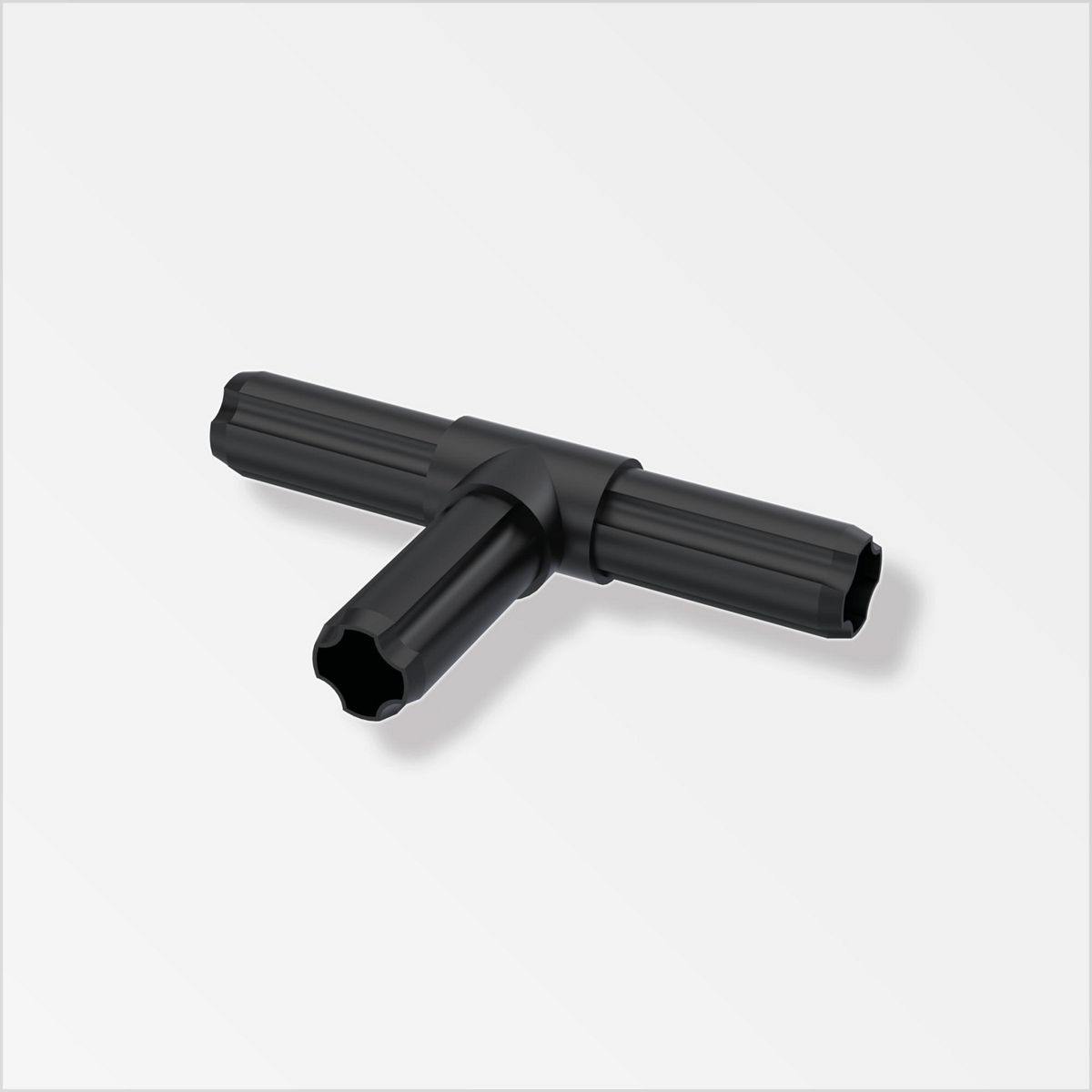 ALFER - Conector T 90° 3 espigas negro