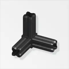 ALFER - Conector esquina plano plástico negro