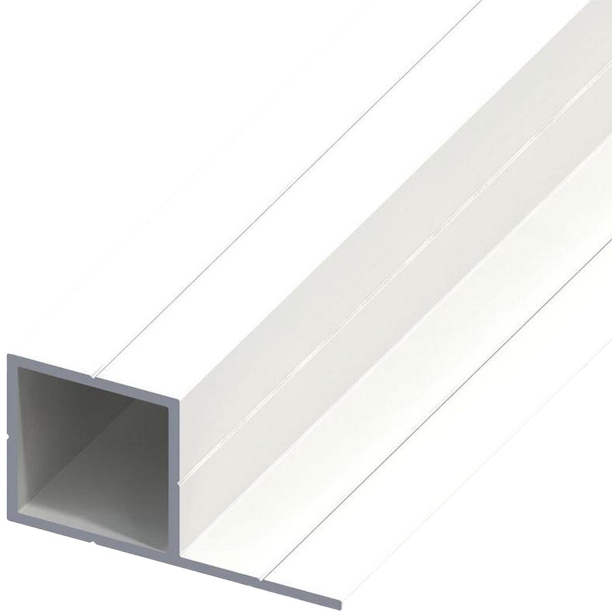 ALFER - Tubo cuadrado 23.5 mm aluminio plateado