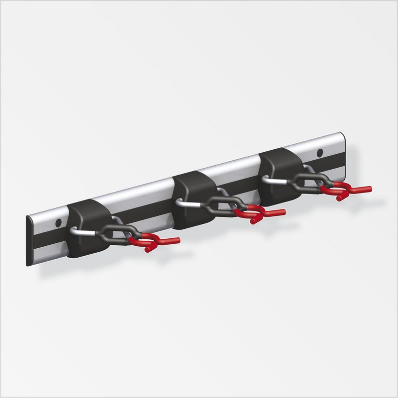 ALFER - Riel Aluminio 3 ganchos 1m