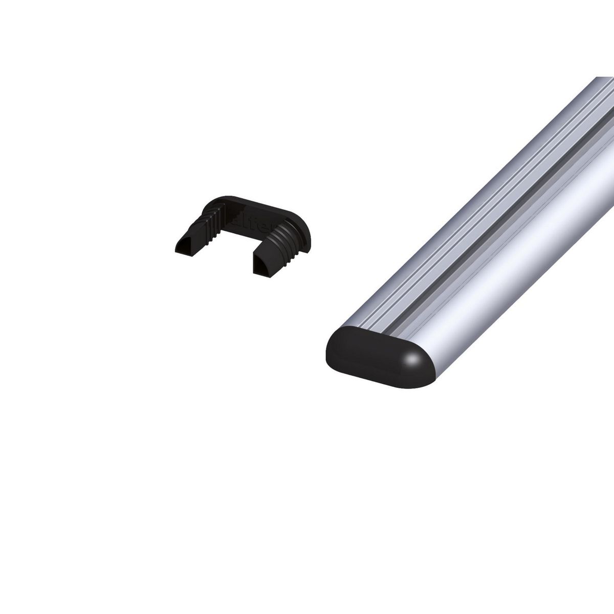 ALFER - Tapa para Riel Angosto PVC Negro 2 Unidades