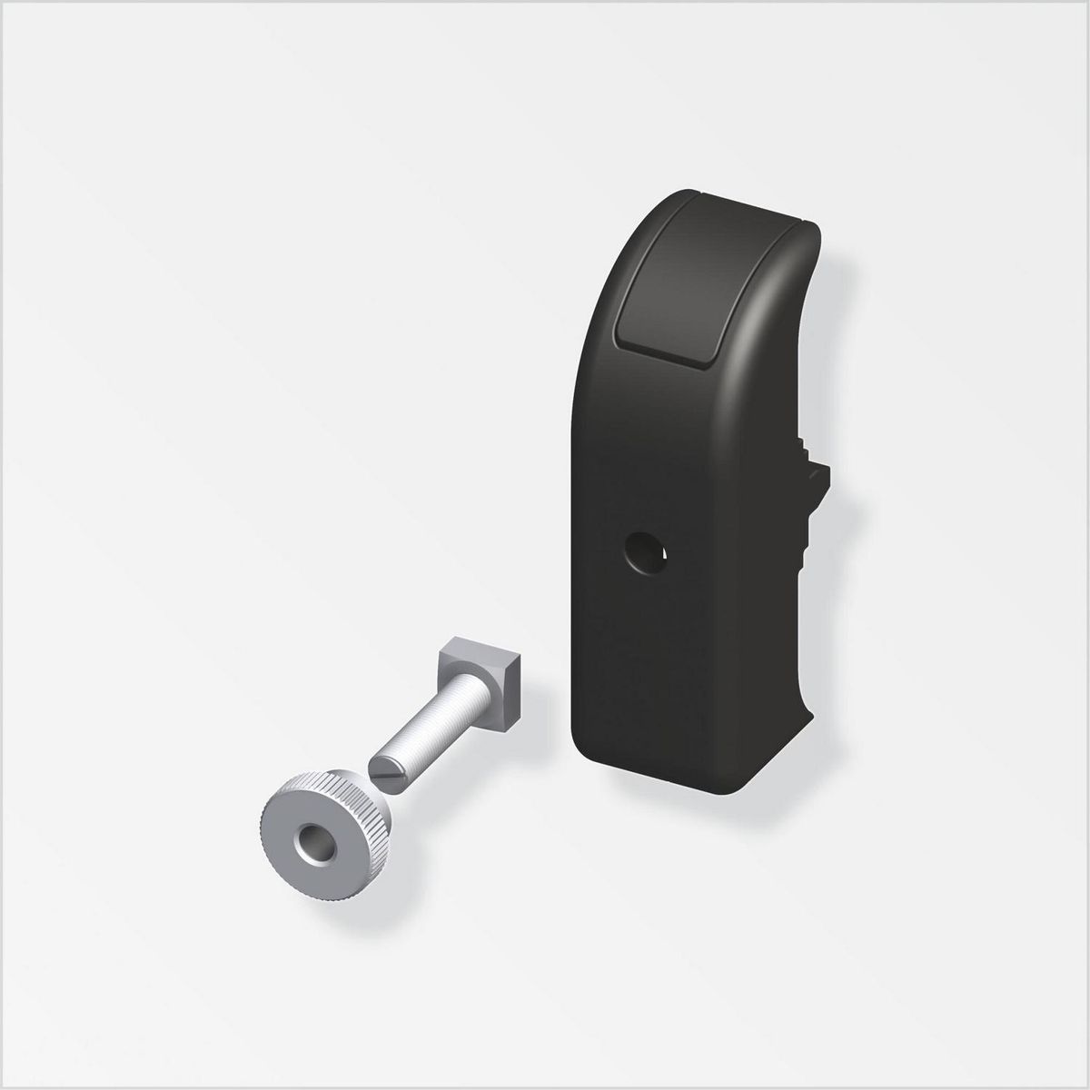 ALFER - Soporte Gancho 12 mm para Riel PVC Negro