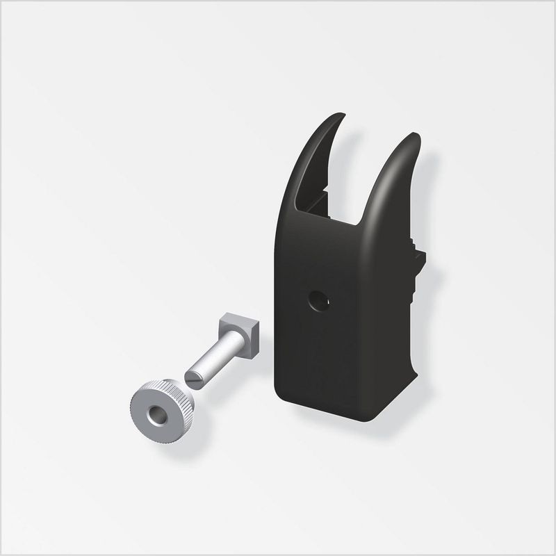 ALFER - Soporte Gancho 16 mm para Riel PVC Negro