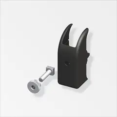 ALFER - Soporte Gancho 16 mm para Riel PVC Negro