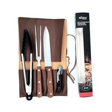 Set 4 accesorio parrilla c/estuche