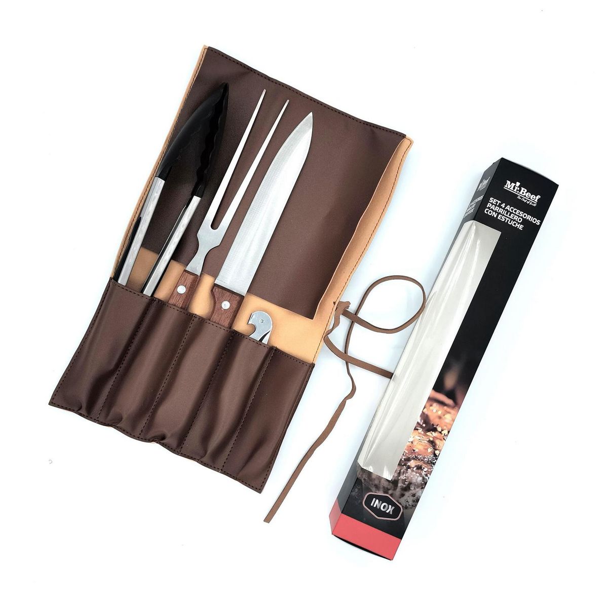 MR BEEF - Set 4 accesorio parrilla c/estuche