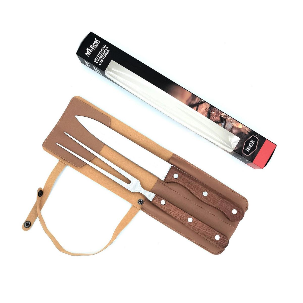 MR BEEF - Set cuchillo horquilla c/funda