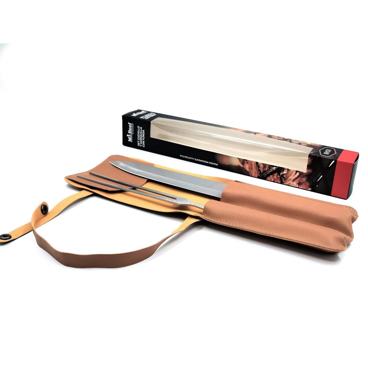 MR BEEF - Set cuchillo horquilla c/funda