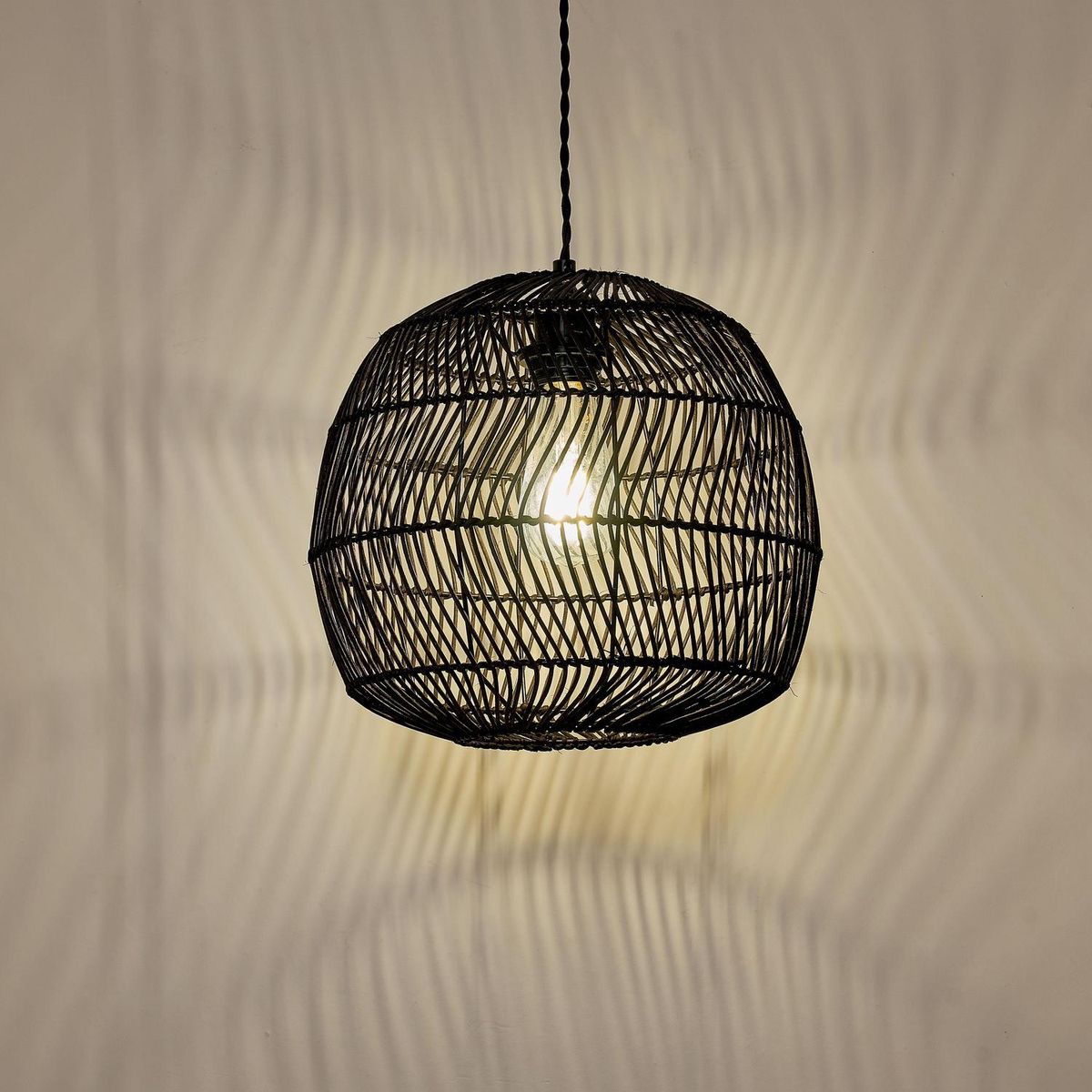 JUST HOME COLLECTION - Lámpara Colgante Natali Ratán Negro