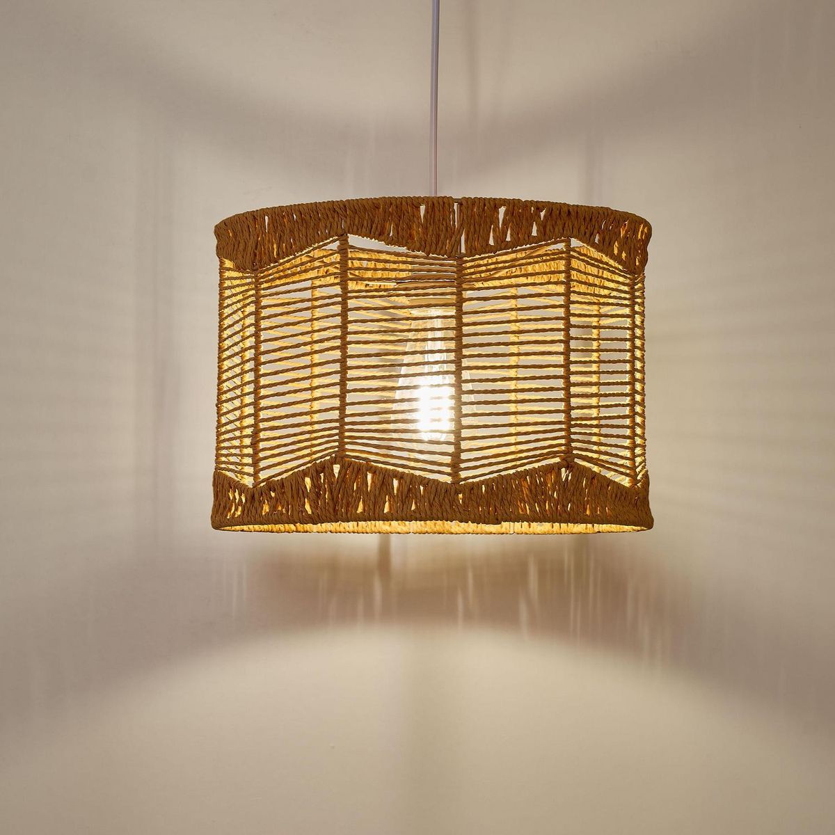 JUST HOME COLLECTION - Lámpara Colgante Fibras Naturales Amarillo