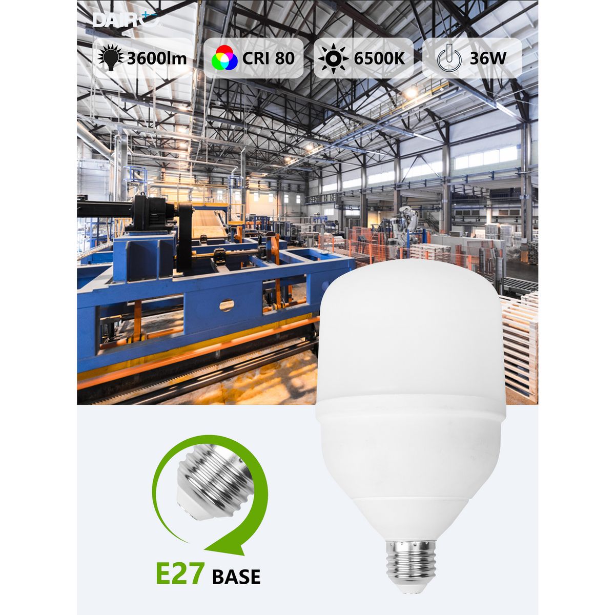 DAIRU - Ampolleta Led Ata Potencia T120 200 W E27 3600 lm Luz Fría