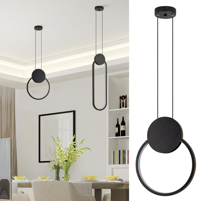 JUST HOME COLLECTION - Lámpara Colgar Led Ruba Luz Cálida Negro