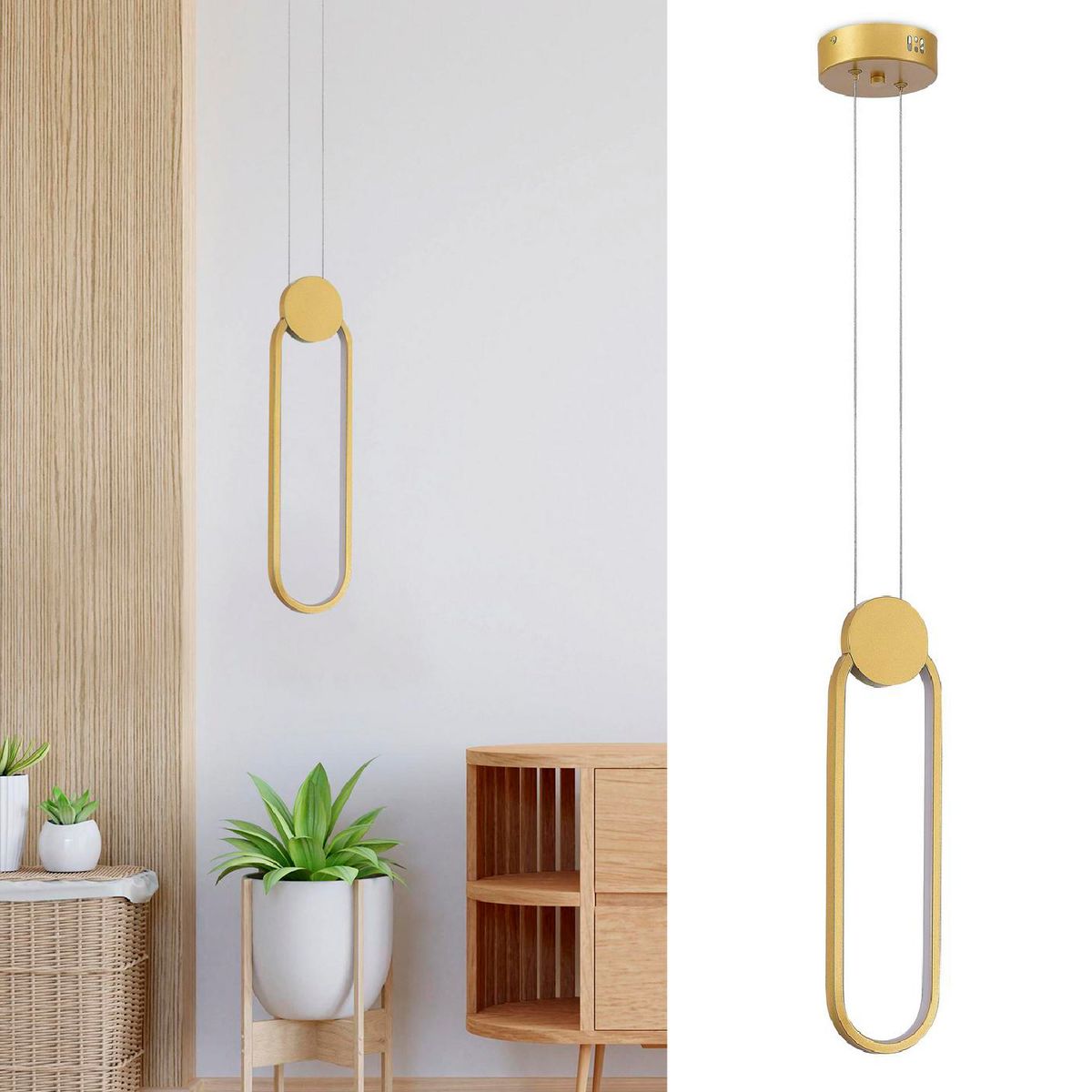 JUST HOME COLLECTION - Lámpara Colgante Metal Amarillo