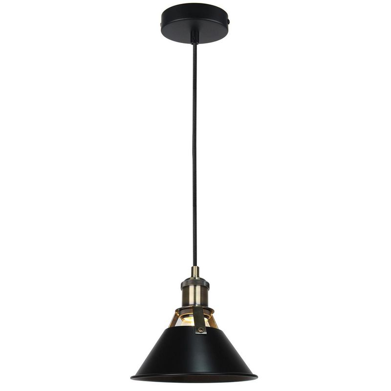 JUST HOME COLLECTION - Lámpara Colgante Metal Negro 18 cm