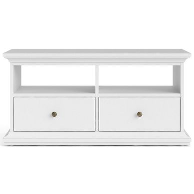 Mesa de TV 2 cajones Paris blanco