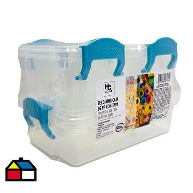 Set 3 mini caja PP con tapa