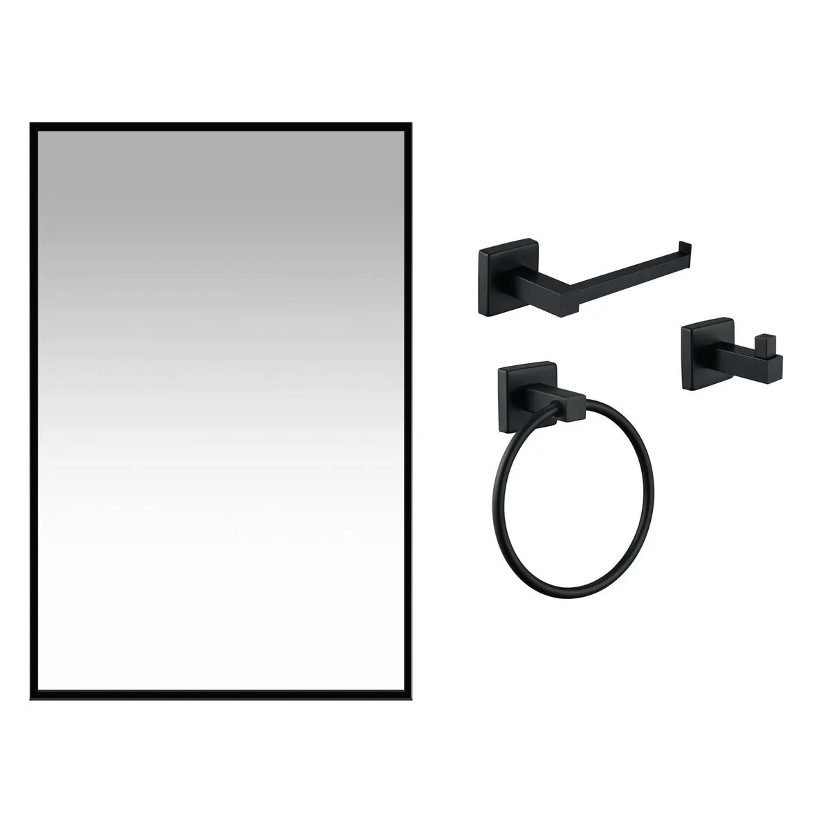 SENSI DACQUA - Set buka 4 piezas negro mate con espejo