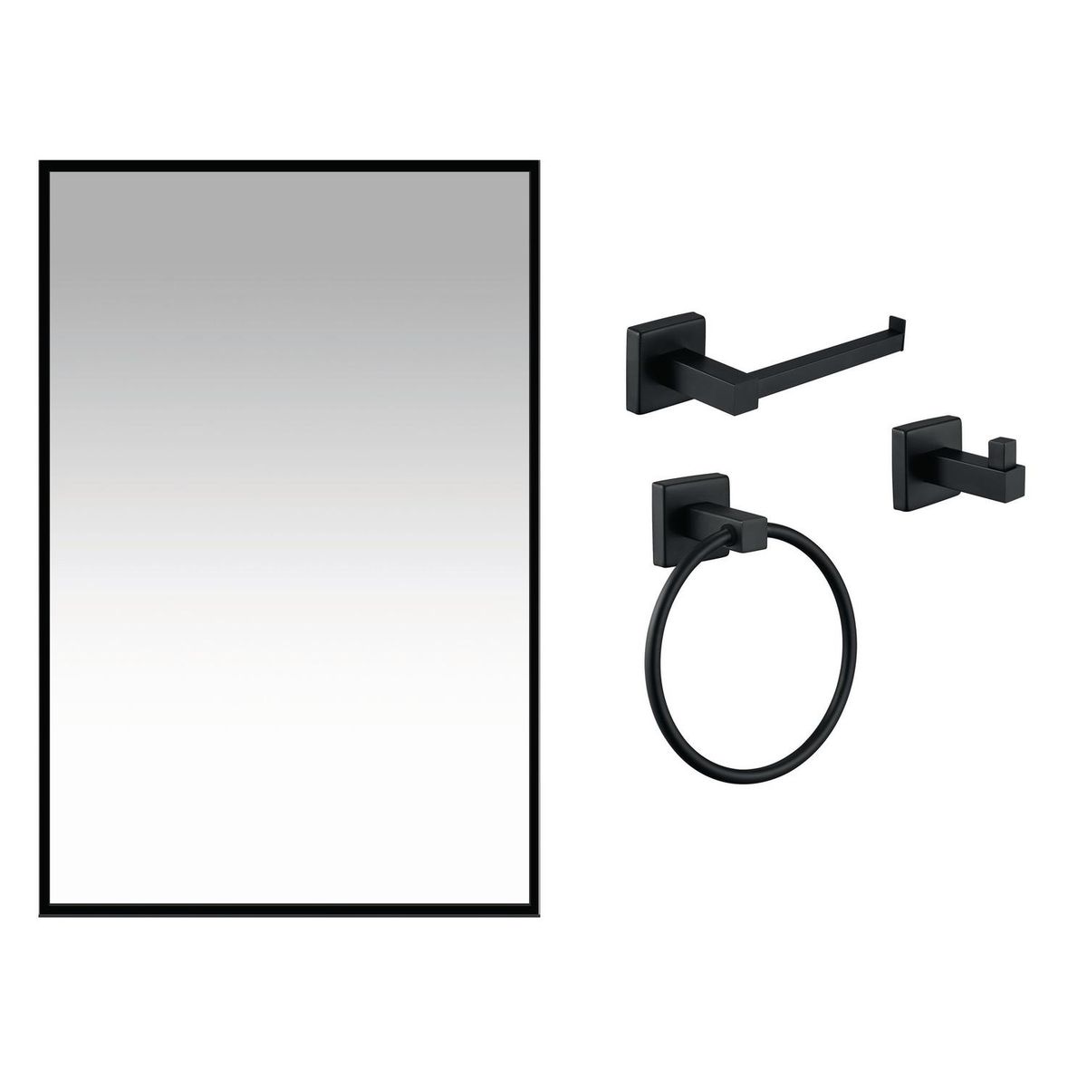 SENSI DACQUA - Set buka 4 piezas negro mate con espejo