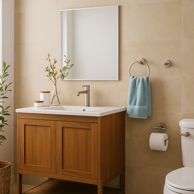 Imagen 2 del producto Set De Accesorios Baño Isla 4 Piezas Cromado Con Espejo