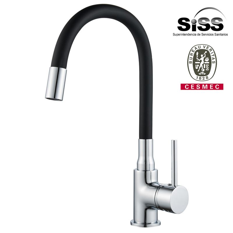 SENSI DACQUA - Monomando para Lavaplatos Pipa Negro/Cromado