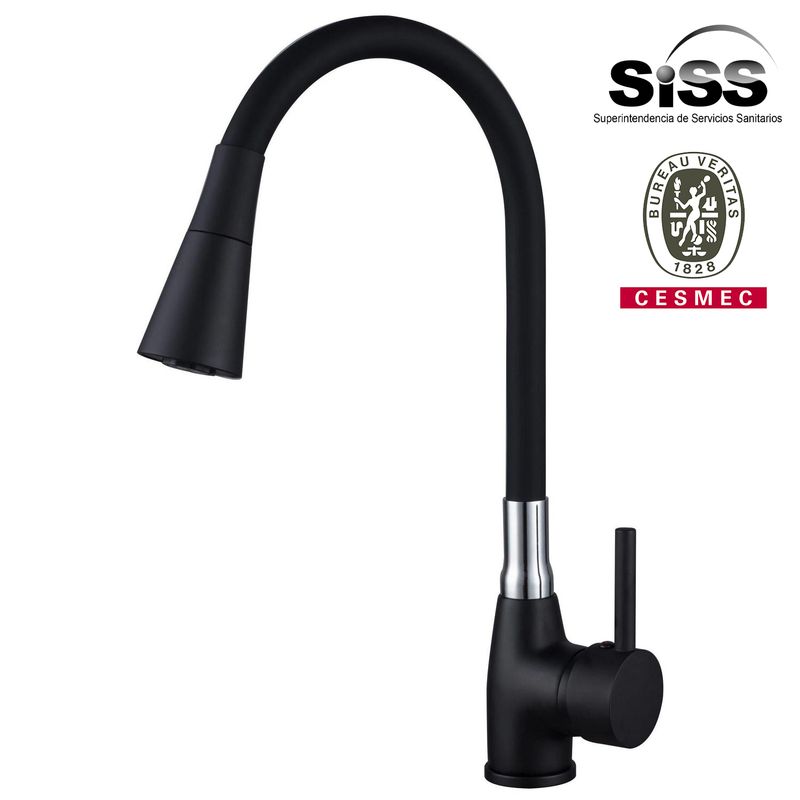 SENSI DACQUA - Monomando para Lavaplatos Iris Negro mate