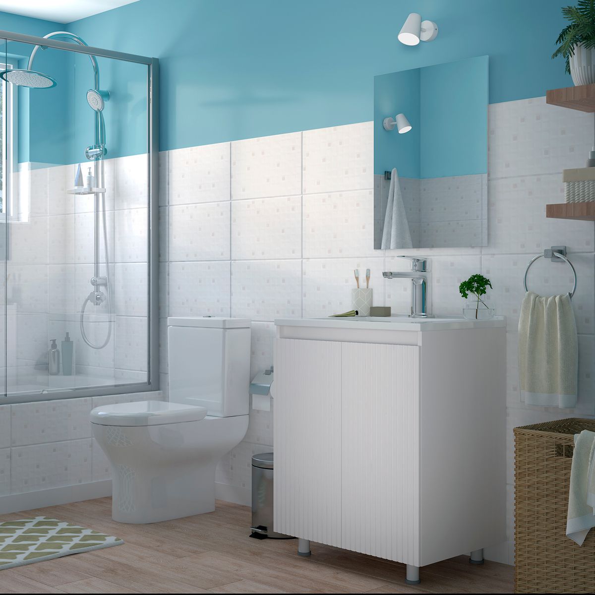 SENSI DACQUA - Combo mueble más espejo Oslo