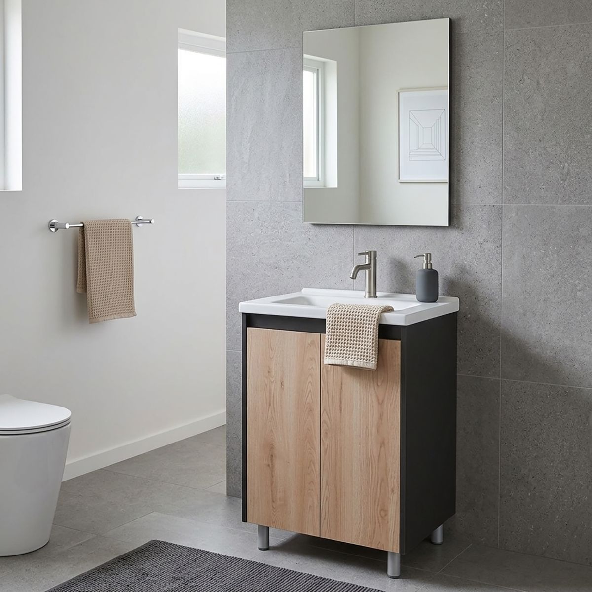 Combo mueble más espejo Cairo, marca SENSI DACQUA - Foto Principal
