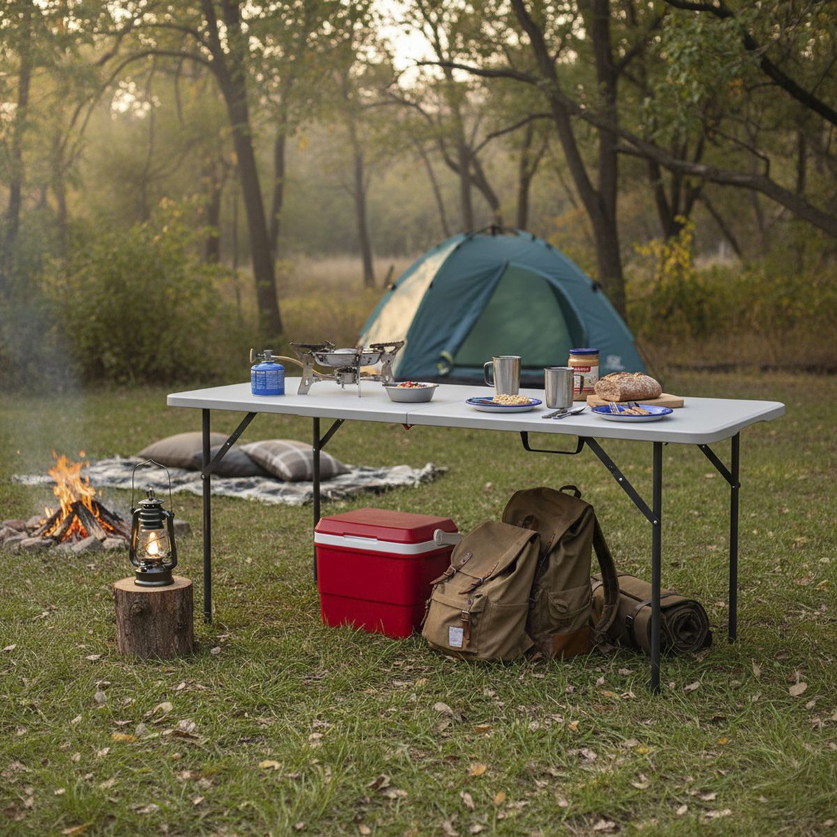 JUST HOME COLLECTION - Mesa Plegable Rectangular 180 cm Blanco