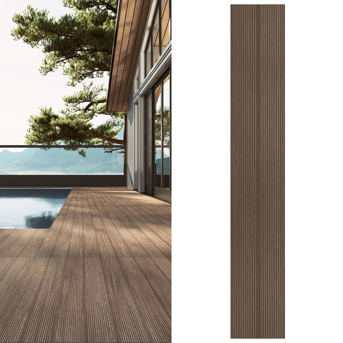 Porcelanato 20x120 cm Tavir Deck Café 1.44 m2, marca PAMESA - Foto Principal