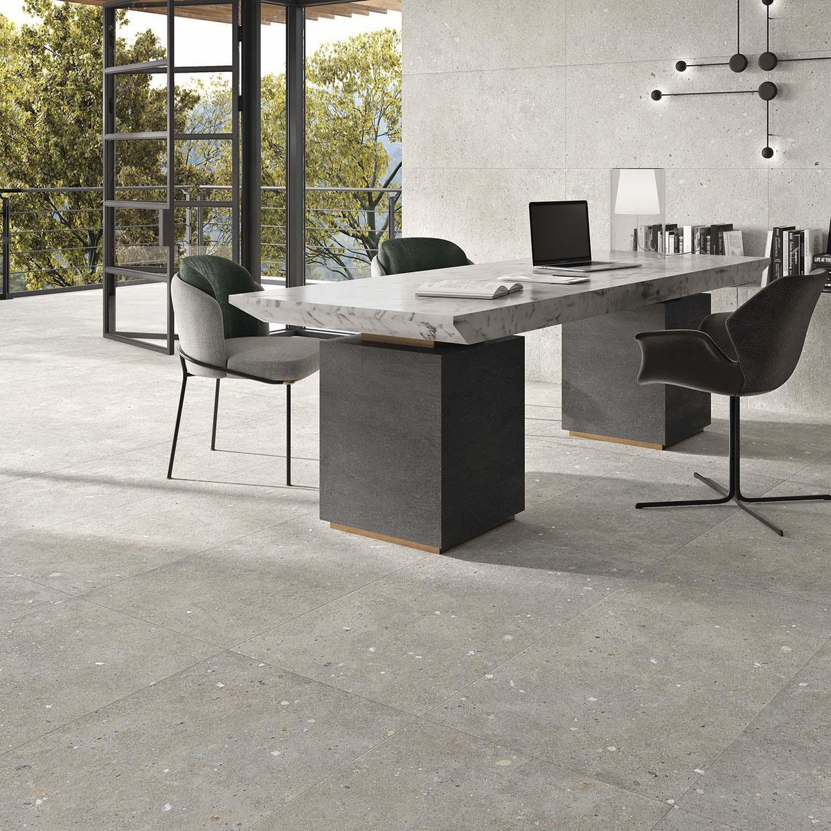 STN - Porcelanato 60x120 cm Glamstone White Gris 1.43 m2