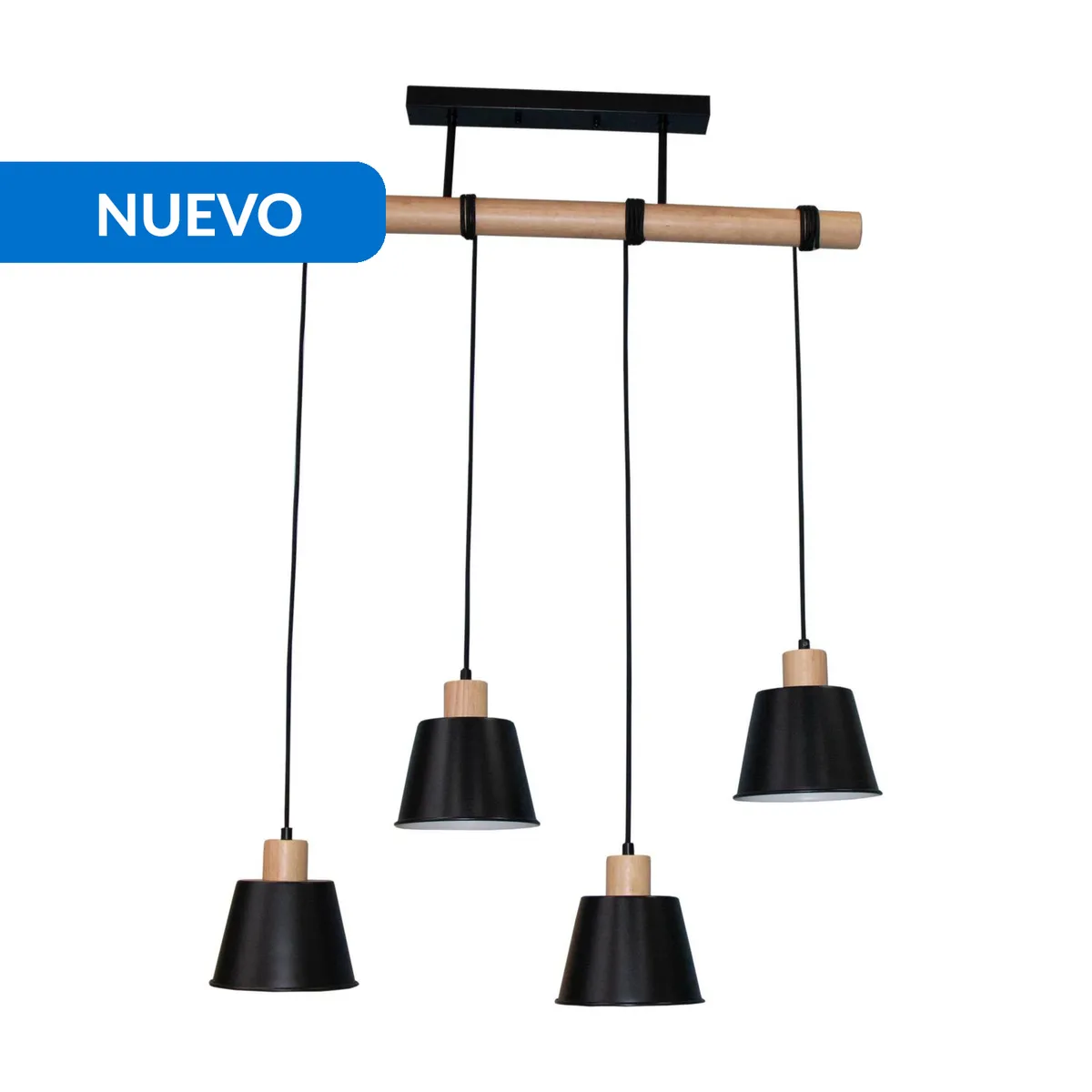 JUST HOME COLLECTION - Lámpara Colgante Madera Negro