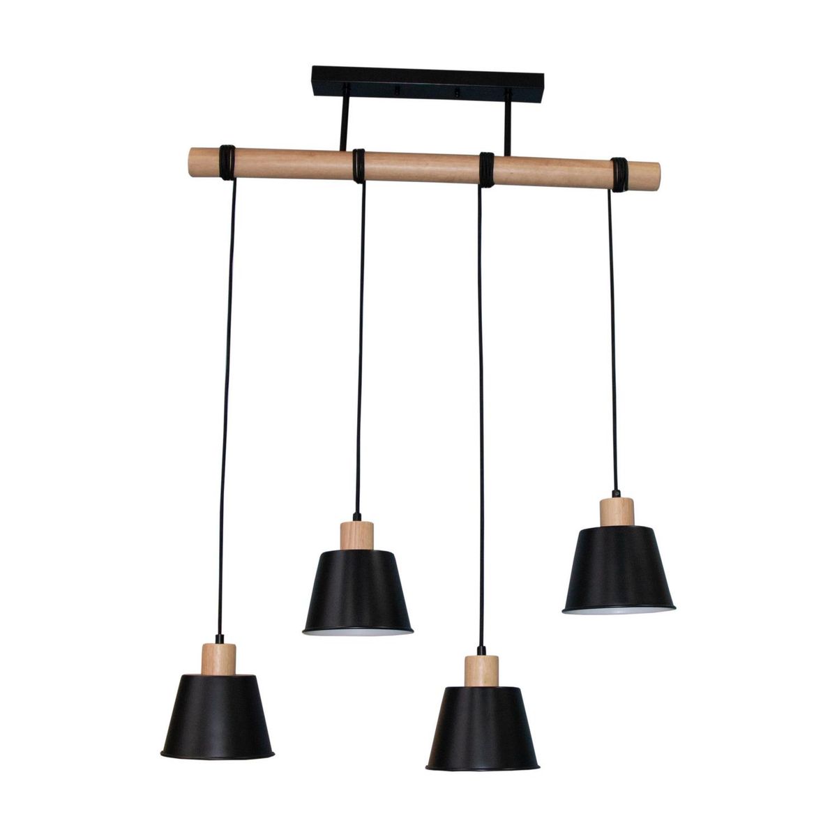 JUST HOME COLLECTION - Lámpara Colgante Madera Negro