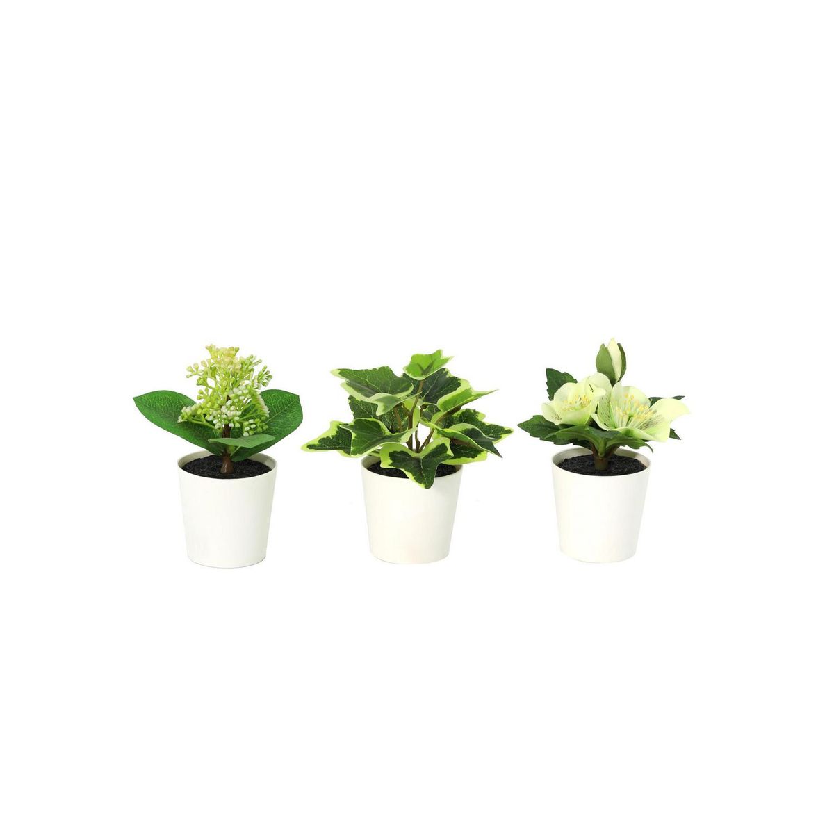 JUST HOME COLLECTION - Set 3 Plantas Artificiales 13 cm Verde