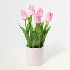 JUST HOME COLLECTION - Planta artificial tulipan rosa 36 cm