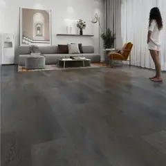 HOLZTEK - SPC Piso Vinílico 4 mm 18.2x152.4 cm MIDNIGHT OAK Gris Oscuro 2.5 m2