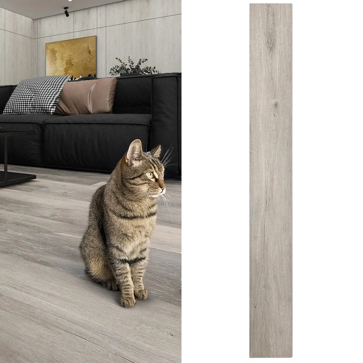 HOLZTEK - SPC Piso Vinílico 4 mm 18.2x152.4 cm OAKTON GRAY Gris 2.5 m2