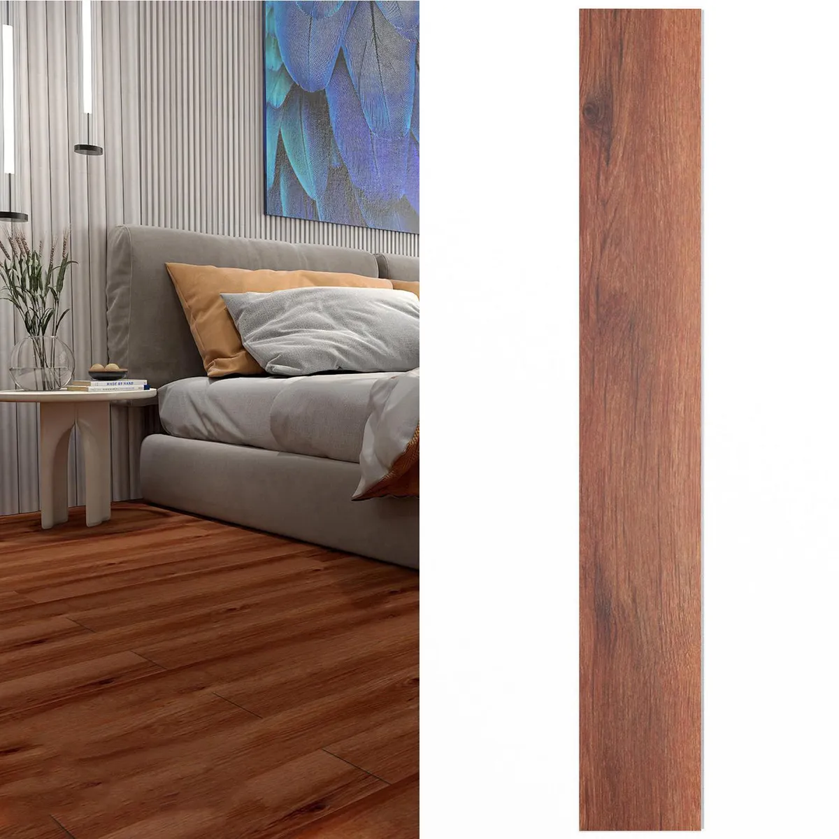 HOLZTEK - SPC Piso Vinílico 3.2 mm 18.2x122 cm ARTISTRY Café 3.55 m2