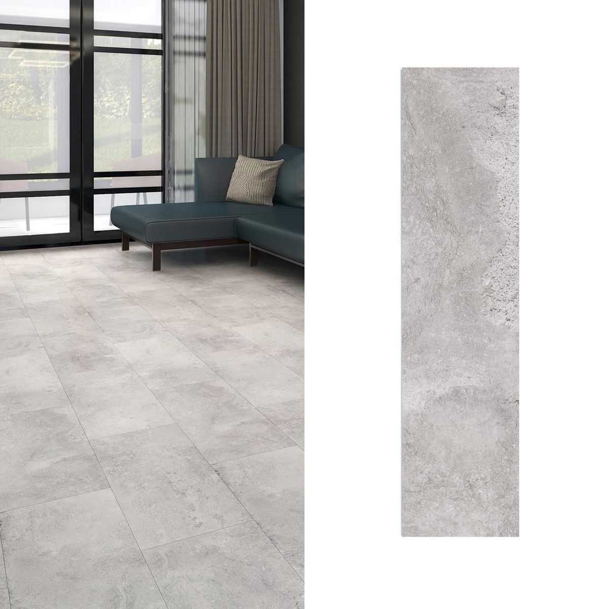 HOLZTEK - SPC Piso Vinílico 4 mm 30.5x152.4 cm KRATER SILVER Gris 2.6 m2