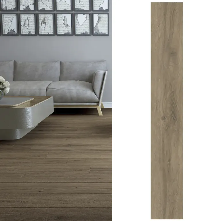 HOLZTEK SPC Piso Vinílico 4 mm 18.2x152.4 cm Minnesota Oak Café