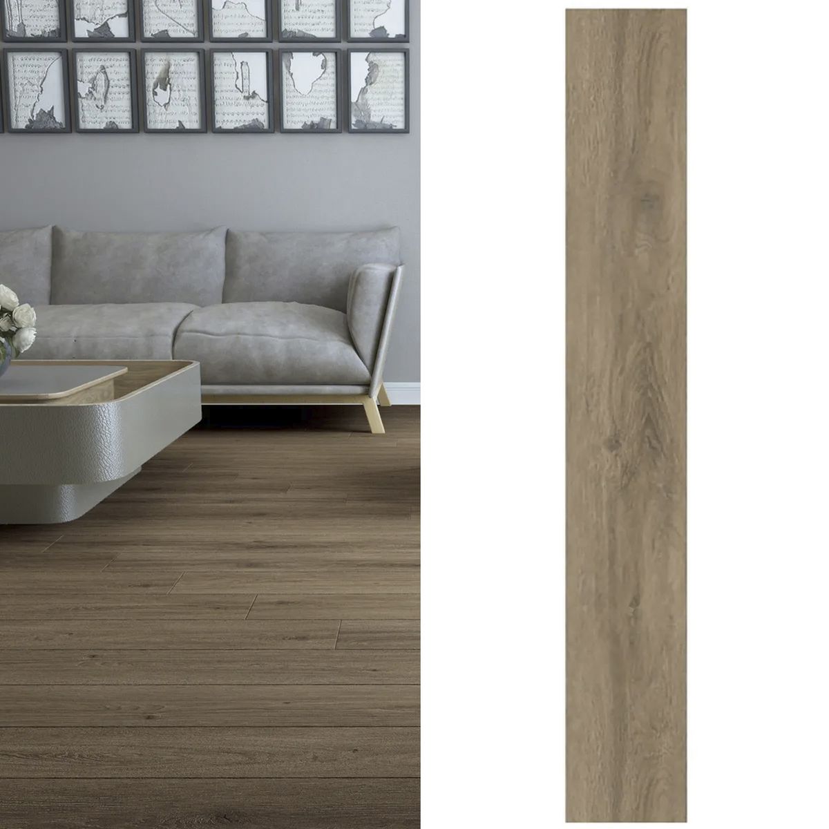 SPC Piso Vinílico 4 mm 18.2x152.4 cm Minnesota Oak Café 2.5 m2, marca HOLZTEK - Foto Principal