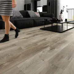 HOLZTEK - SPC Piso Vinílico 5 mm 22.8x152.4 cm PELICAN GRAY Beige 1.74 m2