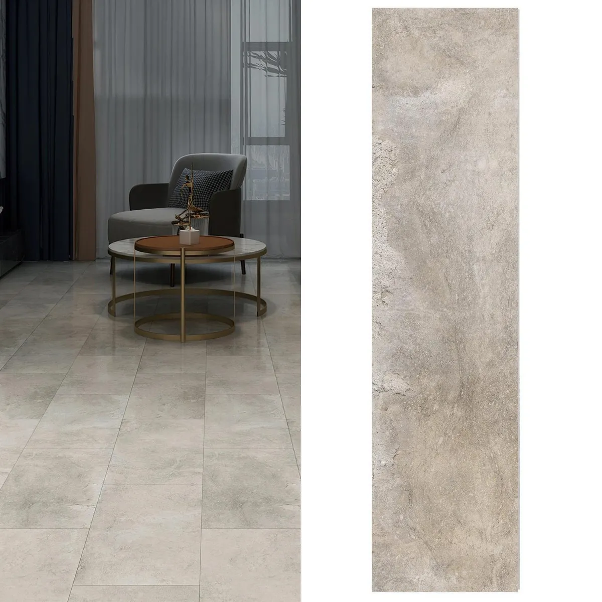 HOLZTEK - SPC Piso Vinílico 4 mm 30.5x122 cm KRATER TANNED Beige 2.6 m2