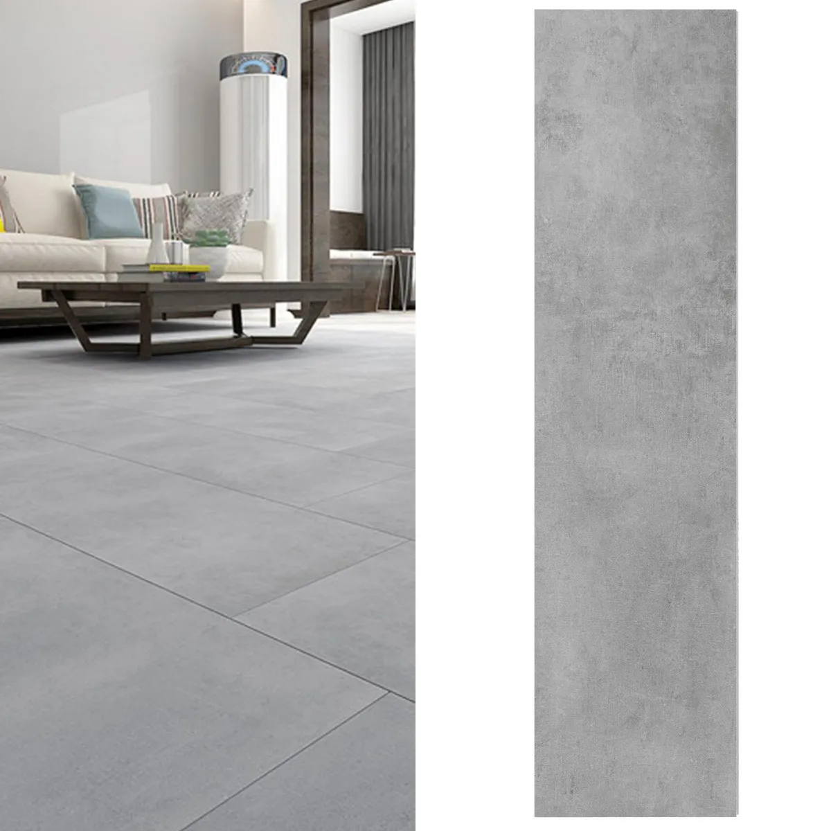 HOLZTEK - SPC Piso Vinílico 4 mm 30.5x122 cm CONCRETE Gris 2.6 m2