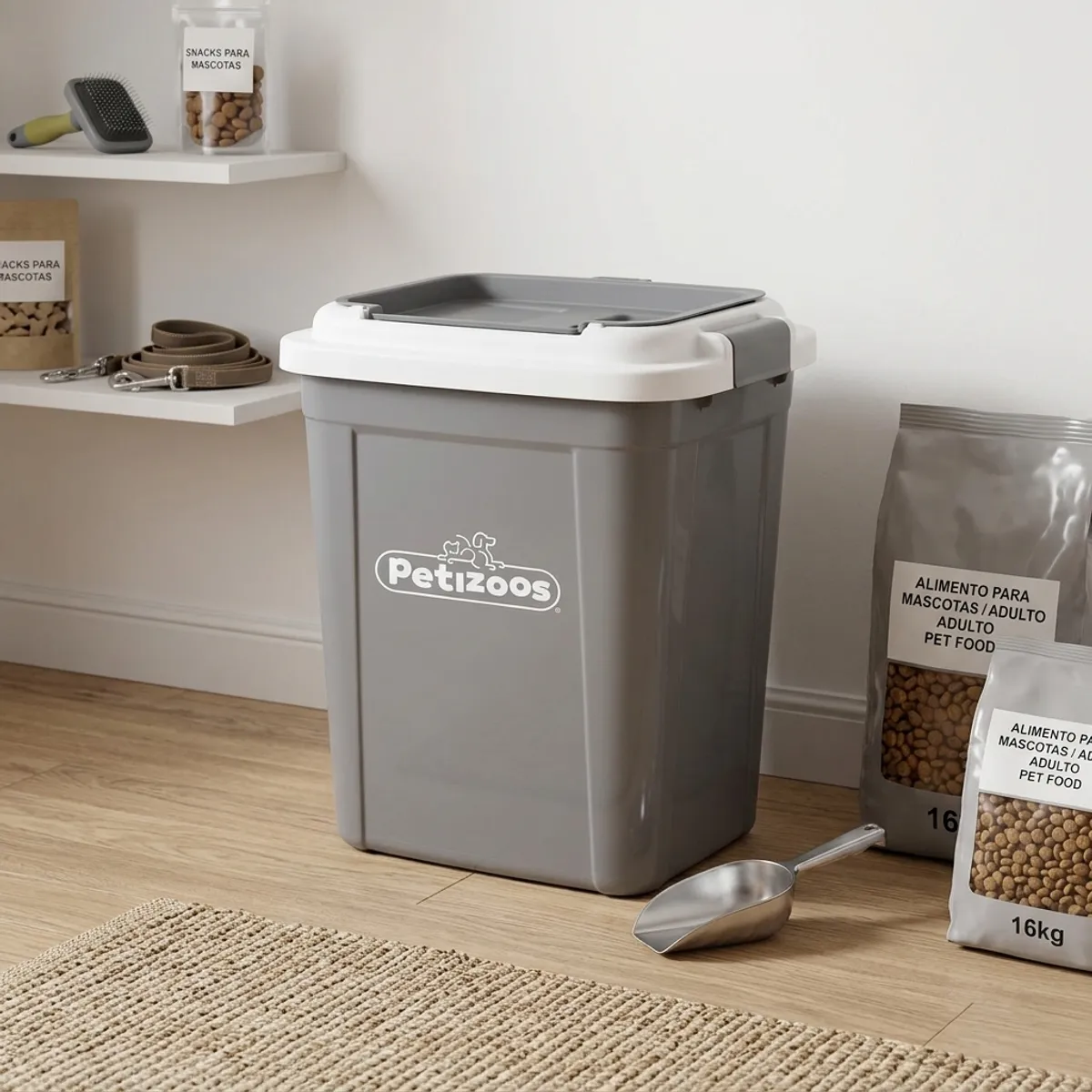 Contenedor Alimento Mascotas 16 Kg Comida Perro Gato Fresco Hermético, marca PETIZOOS - Foto 2