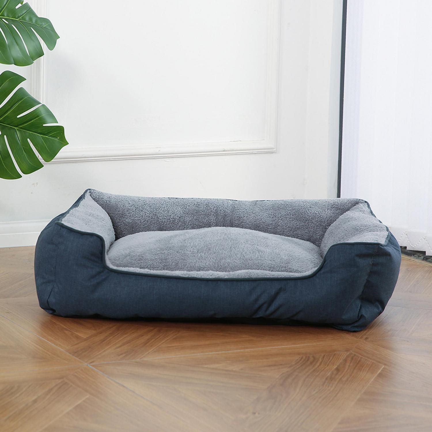PETIZOOS Cama M para Perro 20x75x68 cm Azul oscuro; Gris