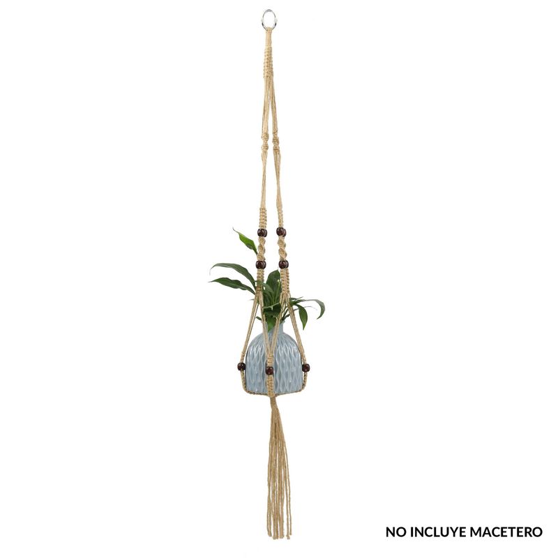 JUST HOME COLLECTION - Colgador yute 114 cm para macetas de 13-23 cm café