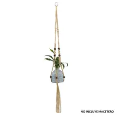 JUST HOME COLLECTION - Colgador yute 114 cm para macetas de 13-23 cm café