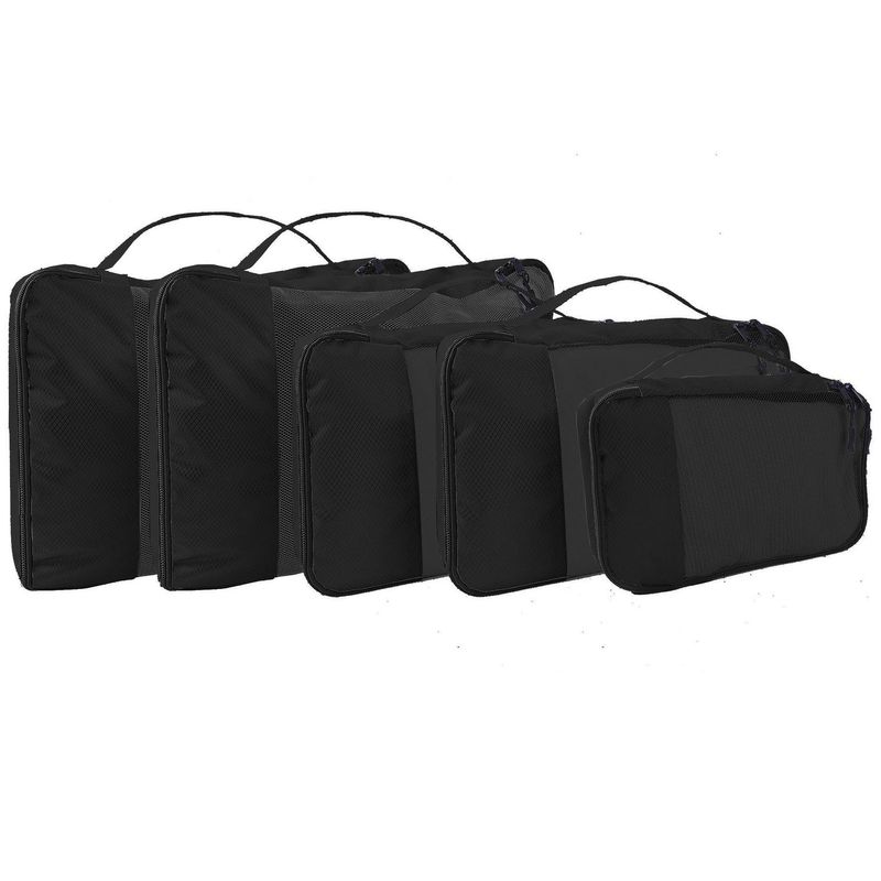 JUST HOME COLLECTION - Set organizador de viaje 5 piezas negro