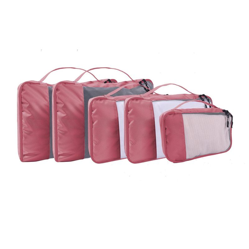 JUST HOME COLLECTION - Set organizador de viaje 5 piezas rosado
