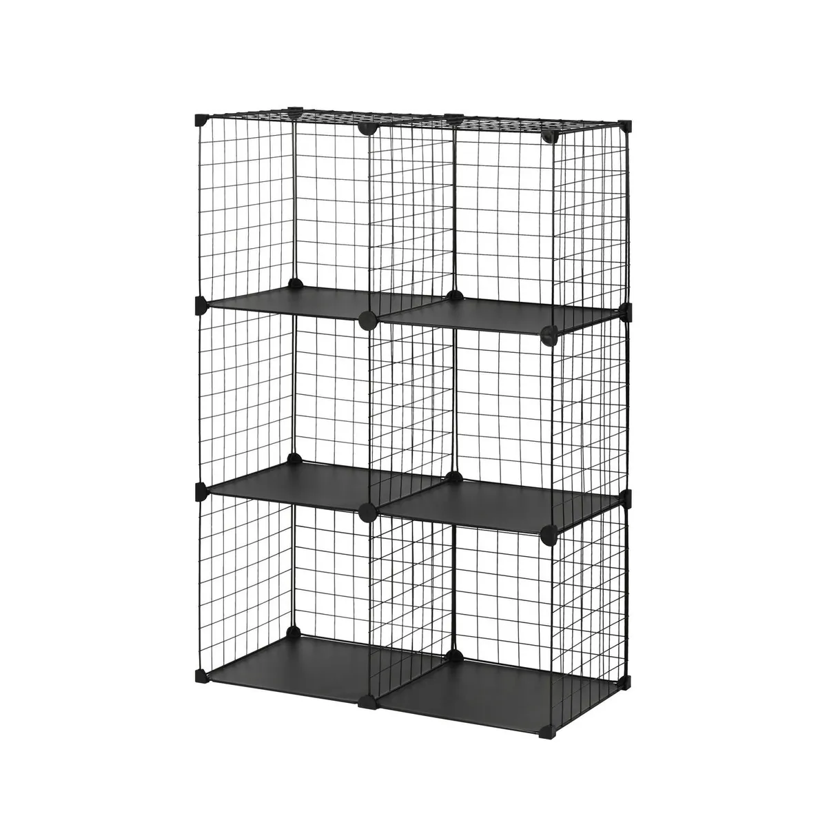 JUST HOME COLLECTION - Organizador 6 Cubos 71x107x36 cm Negro